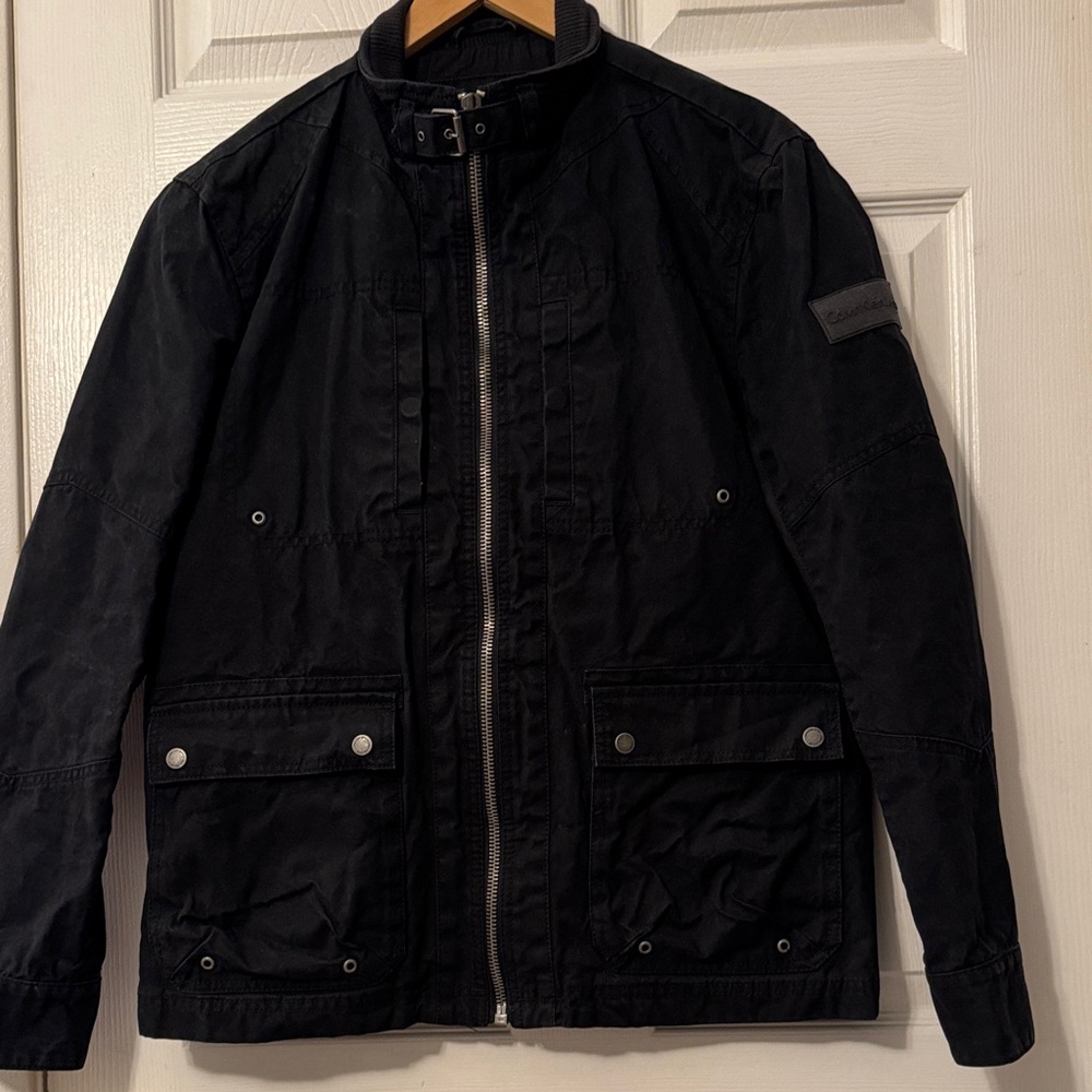 Calvin Klein Black Military-Inspired Field Jacket